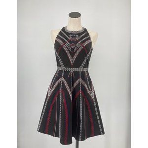 Parker Womens Dress Embroidered Garnet Sleeveless